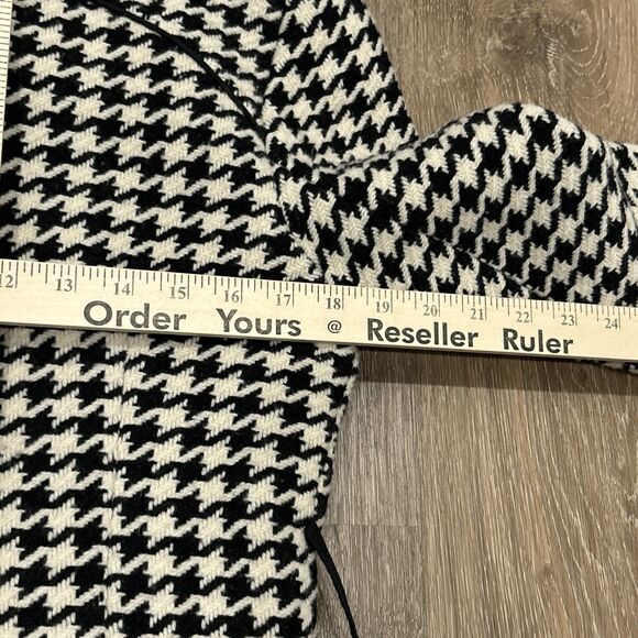 Soia & Kyo Coat Womens Large Black White Wool Blend Houndstooth Jacket - Picture 5 of 14